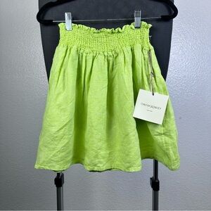 Cynthia Rowley Lime Green Women's 100% Linen Skirt Size S